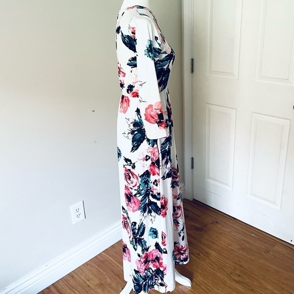 Beautiful Classic Rose Bohemian Maxi Dress White Size Medium - Picture 5 of 7
